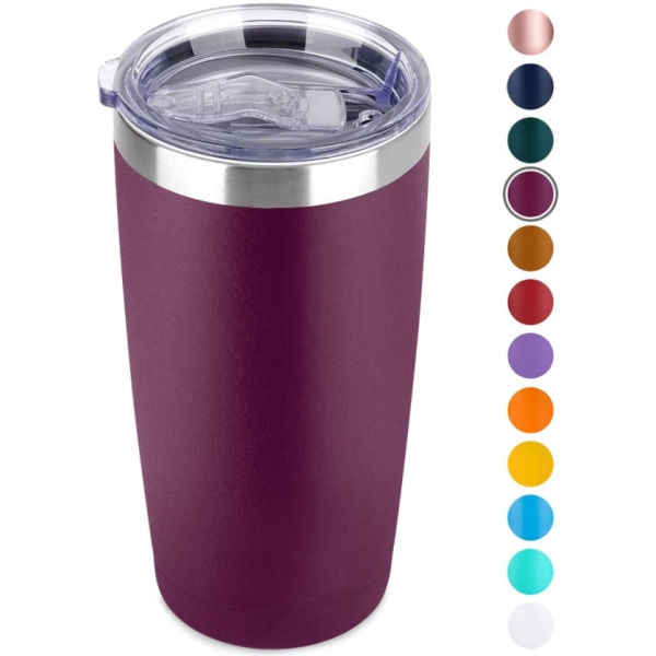 20 oz,Stainless Steel Vacuum Insulated Coffee Cup,Wine red