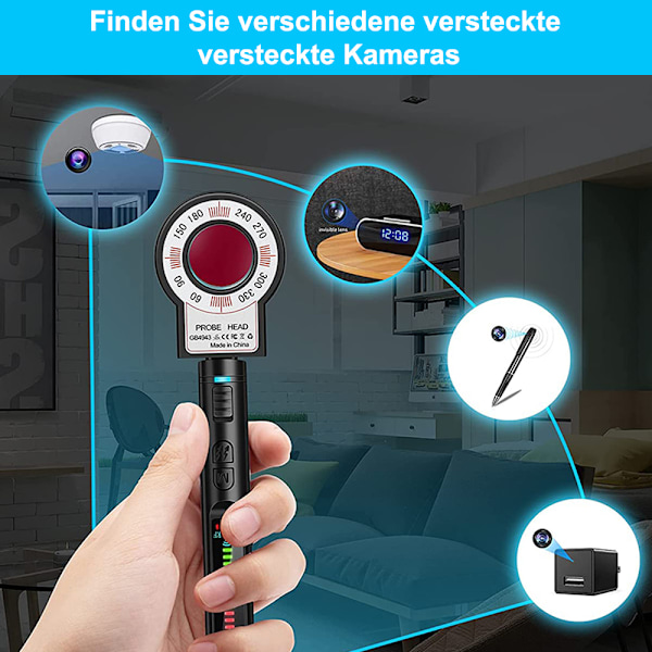 Modern Anti-Spion Enhet, Dolda Kameradetektorer för Sentinel Mode-skydd, Magnetfältsdetektering och Trådlös Signaldetektering, Säkerställer