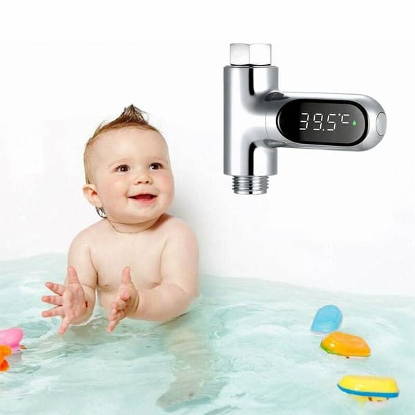 Duschtermometer med LED Digital Display, 360° Roterande Skärm Baby Bad Vatten Termometer Hög Precision Temperatursensor Fahrenheit Celsius