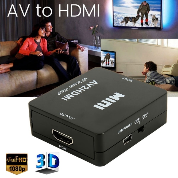 Mini AV - HDMI -muunnin HDMI-laatikko 1080P AV2HDMI RCA