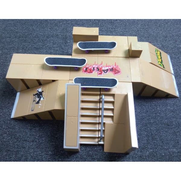 Finger Skateboard Rampe Sett, Tilpasningspark med Utvidbare Moduler for Dynamisk Lek, Miljøvern ABS Materiale Sikrer Sikkerhet og