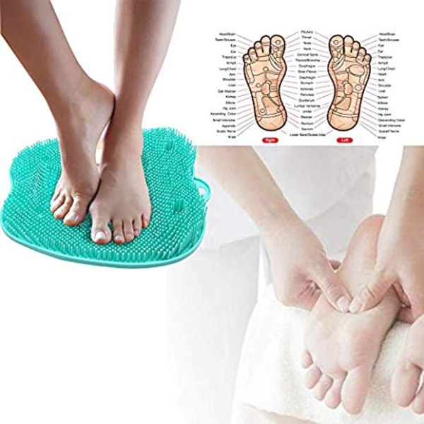 Jalkojen puhdistamiseen tarkoitettu hierontalaite liukumattomalla imukupilla