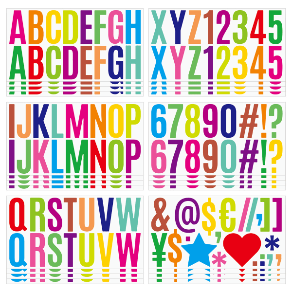 24 ark alfabetklistermærker 2,5 tommer bogstavklistermærker selvklæbende