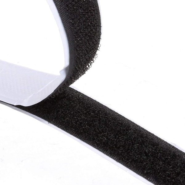 Ekstra stærk selvklæbende velcrotape sort 20 mm bred til hjemmet