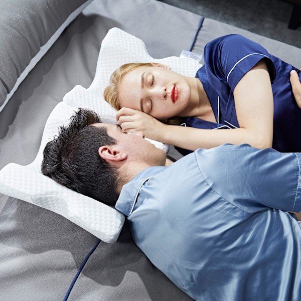 Ergonomisk Design Kuddkudde, Memory Foam Långsam Återhämtning för Par, Andningsbar och Maskintvättbar Tunnelkudde för Djup Sömn, Multifunktionell för