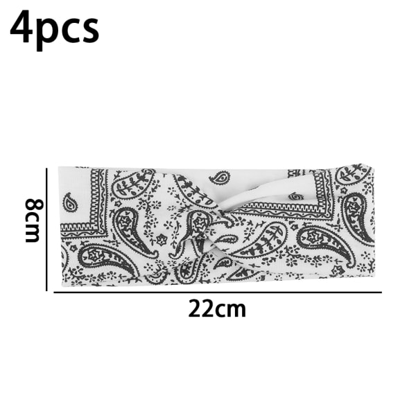 4 st breda pannband knut turban pannband hårband elastiskt