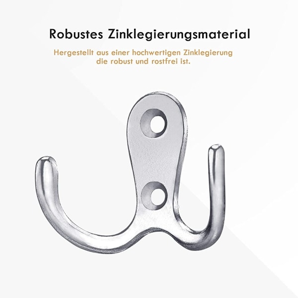 Lättinstallerade Dubbla Väggkrokar, Utrymmesbesparande Högkapacitets Klädkrokar för Mångsidig Användning, Stilren Modern Design Kraftig Rostbeständig