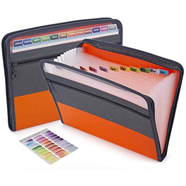 13 Pocket Expanding File Folder with Sticky Labels