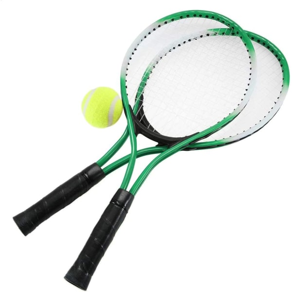 Set med 2 tennisracket för tonåringar för träning av tennis, grön