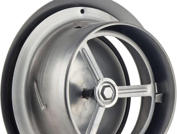 Rund ventil i rustfritt stål - 125 mm - For luftinntak og -uttak