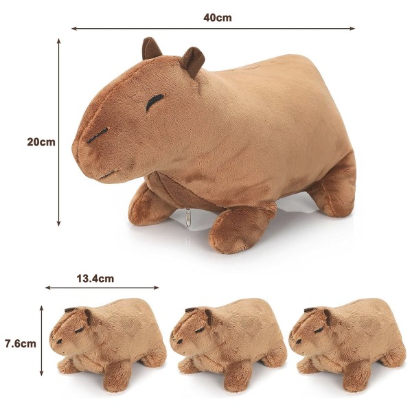 Set med 5 Capybara plyschdjur, perfekt present till barn