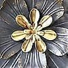 Väggdekorationer i metall med blommotiv, rustika moderna blomsterskulpturer
