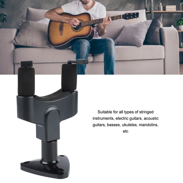 Gitarrställ med U-format fäste, väggmonterad hängare för elgitarr akustisk gitarr bas ukulele mandolin, gitarr väggfäste för