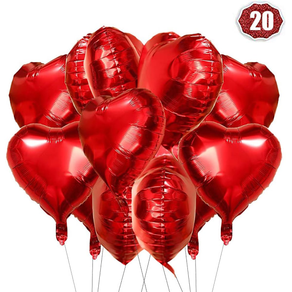 Skapa oförglömliga ögonblick med våra 20 röda hjärtballonger, designade för att lyfta varje firande till en romantisk fest