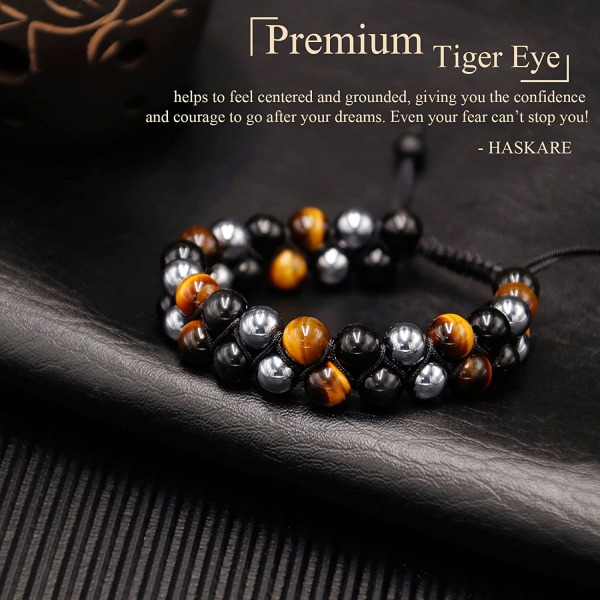 Lucky Armband, Tiger Eye Obsidian Armband, Herr och Dam