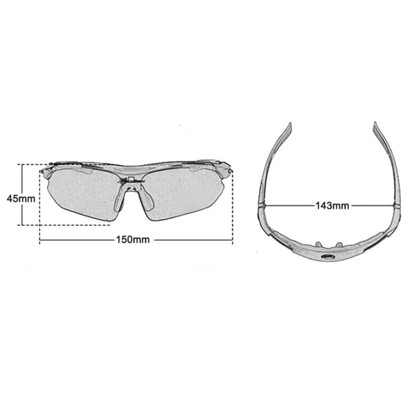 Polariseret sportssolbrillestel UV-beskyttelse, grå
