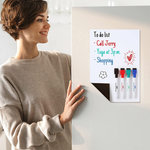 Magnetic Dry Erase Whiteboard, Whiteboard för kylskåp