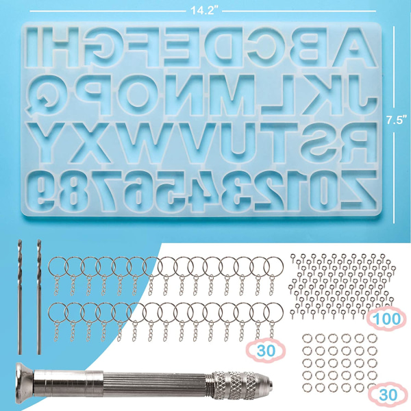 134 stk silikon alfabetet harpiksformer sett bakover bokstav