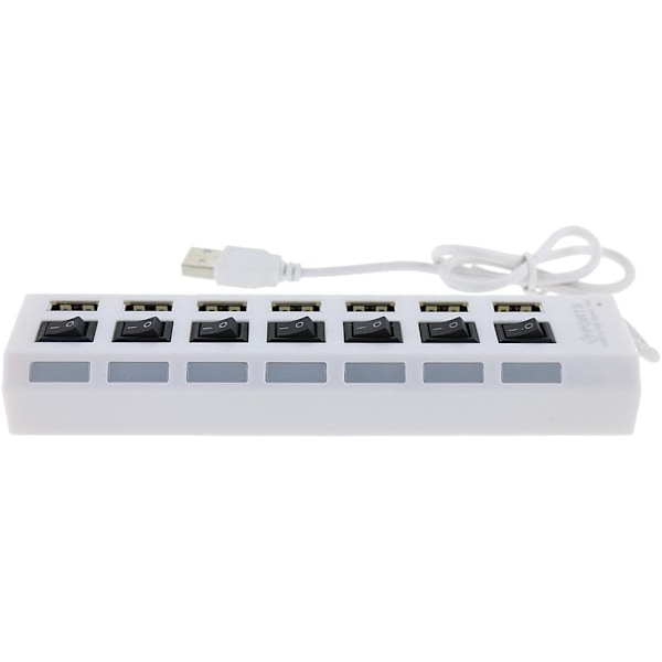 Mångsidig 7-Portars USB-Hubb, Strömstatusindikatorer För Tydlig Övervakning, Kompatibilitet Mellan Operativsystem, Redo Att Förbättra Din Arbetsstation (2