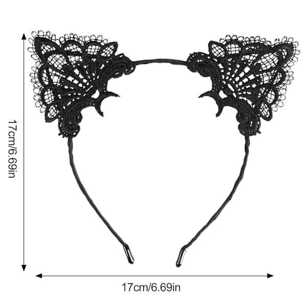 Sexig Härlig Kattöron Hårband, Utsökt Spetsmönster, Uttryck Inre Katten, Modeaccessoar För Halloween, Karneval, Maskerad, Cosplay, One Size