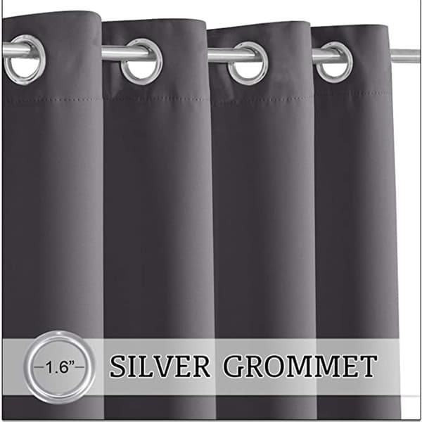 Set med 2 gardiner Linjemönster Silver Interiör med öljetter Offic
