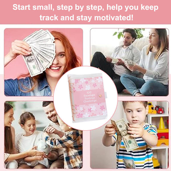 100 kuvert spara pengar utmaning pärm, spara pengar pärm med laminerad $5050 spårare ark & förnumrerade fickor