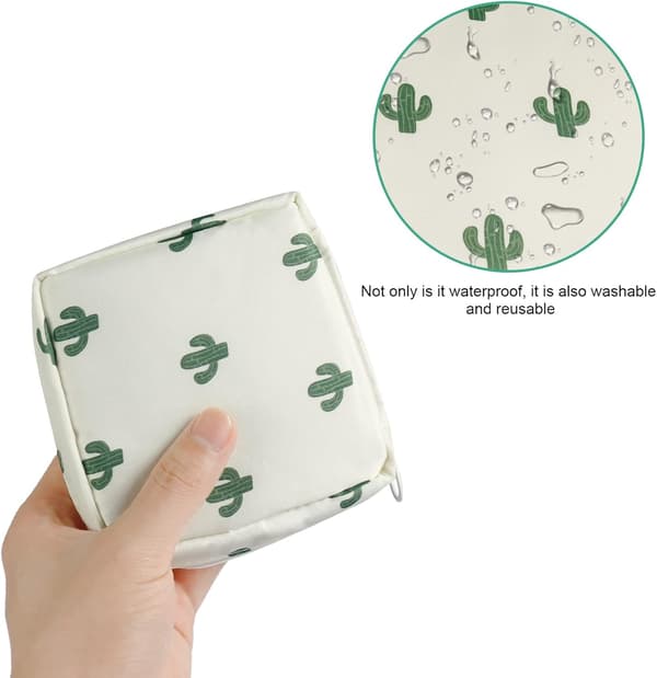 14*13*3cm, (kaktus) 2 STK, Oppbevaringspose for sanitetsbind, Periode Kit T