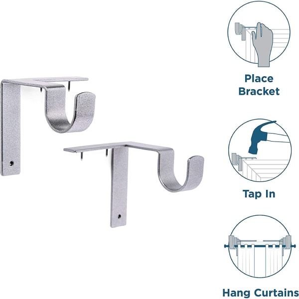 2 st gardinstångsbeslag i metall