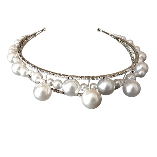 Elegant Kristall Pärl Hårband För Bröllop, Konstgjorda Pärlor Trendiga Håraccessoarer Ultra Feminin Design Parisisk Kunglighet Inspirerad Stapelbar