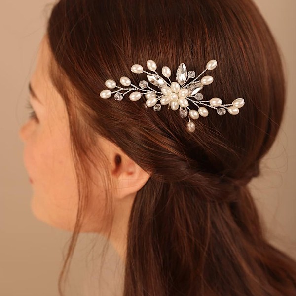 Glittrande Bröllopshåraccessoarer, Strass Blomsterflickaklämmor med Flexibel Positionering, för Fester och Dejter (4 st)