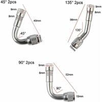 6 stk. dækventilforlænger, dækventiladapter, luftdækventil