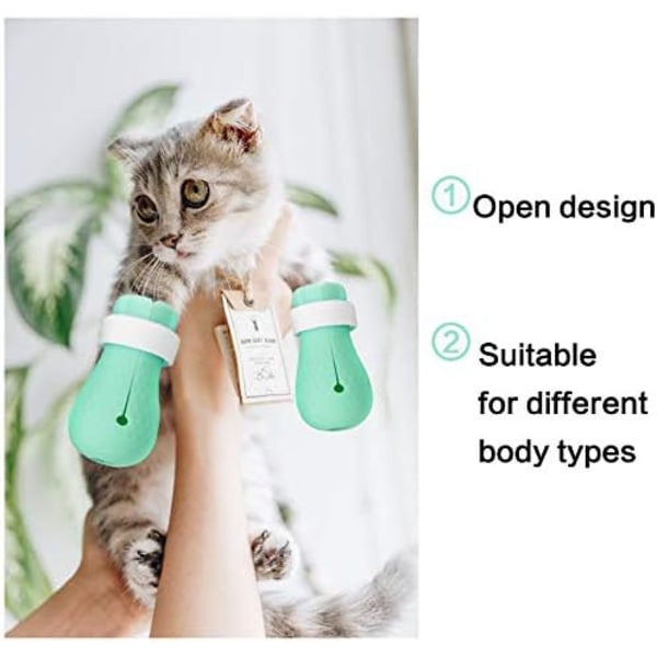 Multifunktionella Kattillbehör, Halkfria Skyddsstövlar för Repskydd & Badhjälp, Silikonvantar för Katter med Justerbar Storlek & Säkert Material