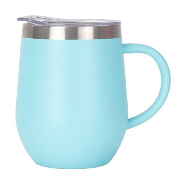12oz Isolerad Kaffemugg med Handtag Rostfritt Stål Isolerad Kaffemugg Dubbelvägg Vakuum Resemugg Tumbler Kopp med Skjutbart Lock Resekaffe