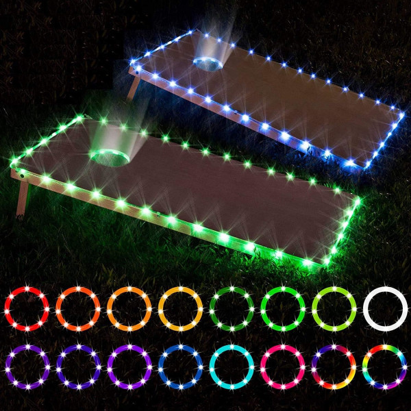 Led Cornhole Lights Set With Remote For Night Play