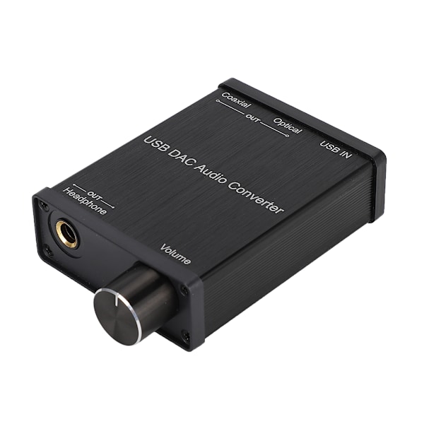 192 kHz Hög Fåtrohetsdesign, Digital till Analog Omvandlare med Ultralågt Jitter Plug and Play USB DAC Optisk Ljudadapter för Toslink Koaxial till