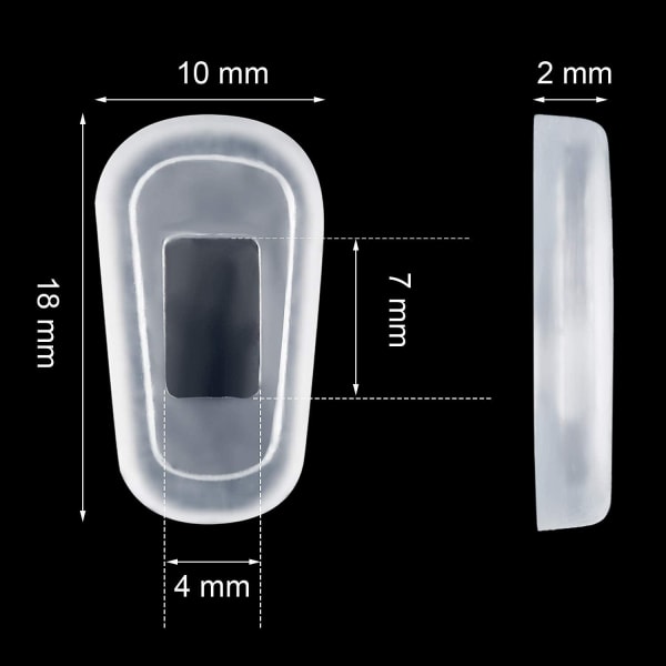 10 par silikon neseputetrekk gjennomsiktig silikon