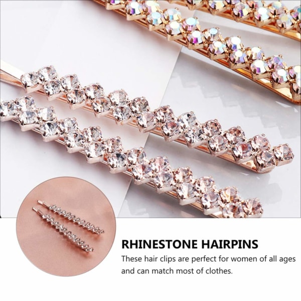 2 paria Crystal Hair Pins Sparkle tekojalokivihiusneulat