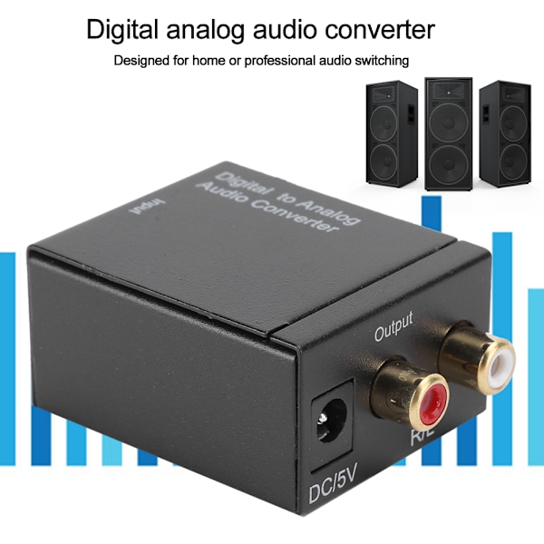 Professionell Digital till Analog Ljudomvandlare, Hem- & Professionell Ljudväxling för Koaxial & Toslink till V/H Stereo, Samplingsfrekvenser upp till 96KHz