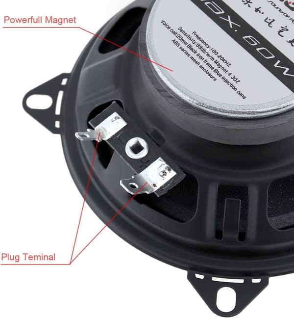 2st 10cm 60W Koaxiala Hifi-högtalare för Bildörr