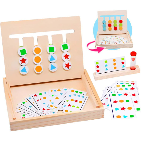Montessori Leksaker Träpussel Sorteringslåda Barn Pedagogiska leksaker