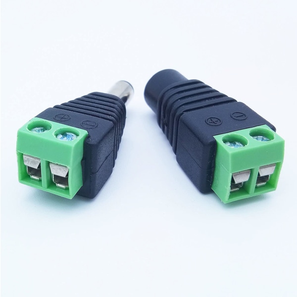 DC-strømstikadapter, han/hun, 12V