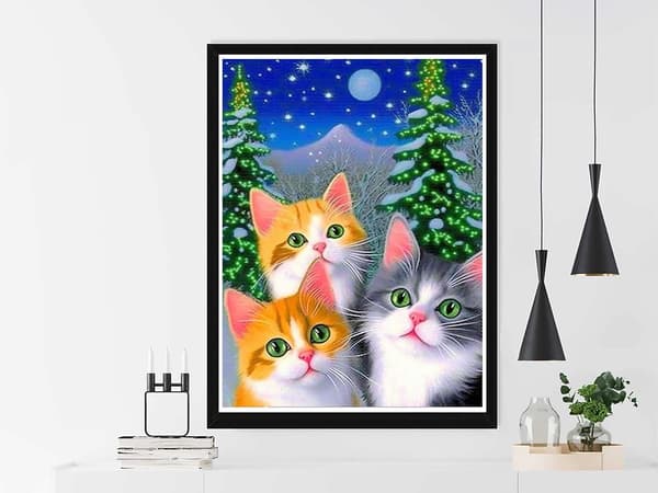 5D Diamantmaleri 30x40cm Kat, Diamantbroderi Dyr, Diamant