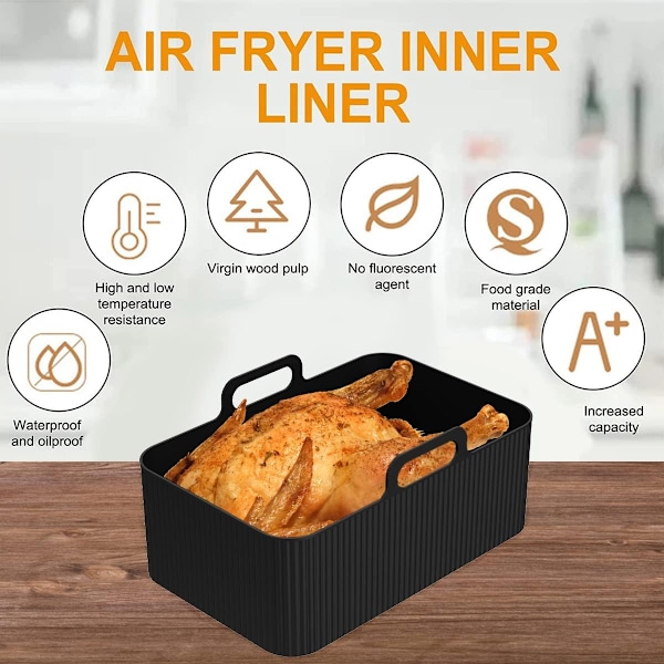 Airfryer silikonform Airfryer silikonbeholder rektangulær Airfryer silikonbrett