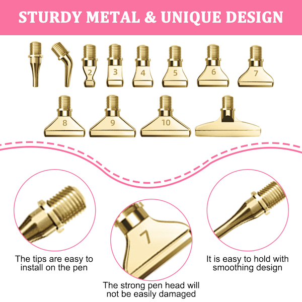 5D Diamantmaleri Tilbehør Pen Set, Punktmaleri med Tråd Metall Utskiftbare Pennehoder