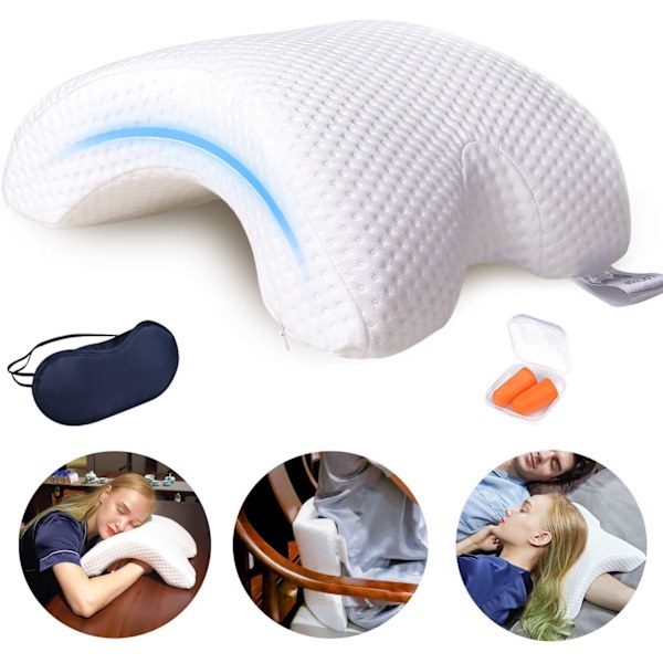 Ergonomisk Design Kuddkudde, Memory Foam Långsam Återhämtning för Par, Andningsbar och Maskintvättbar Tunnelkudde för Djup Sömn, Multifunktionell för