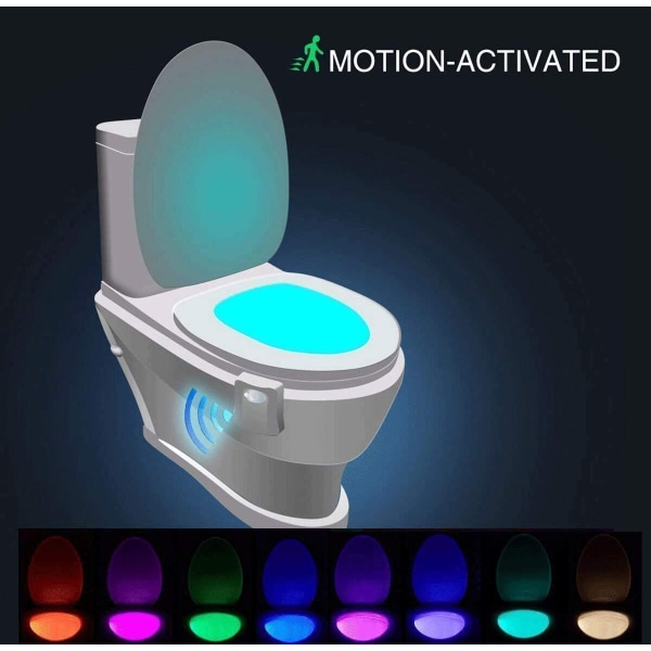Toalettlampe, LED Nattlys for WC Baderomssensordetektor