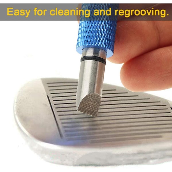 Golfklubba spårvässare, räfflingsverktyg och rengöringsmedel
