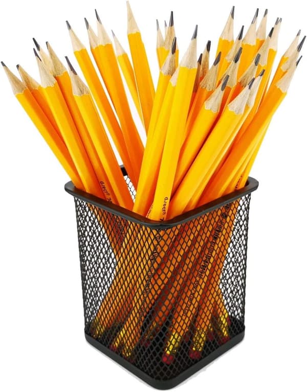 Firkantet metalpenholder - Metalterningpenholder - Sort net Mult