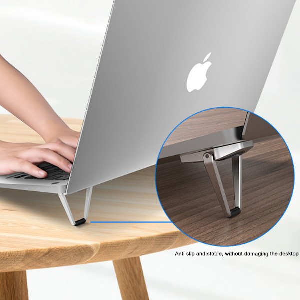 Kylplatta, Ergonomisk Design för 12-20 Tums Bärbara Datorer, Konstruktion i Zinklegering, Universell Kompatibilitet för Hem- och Kontorsbruk (Silver)