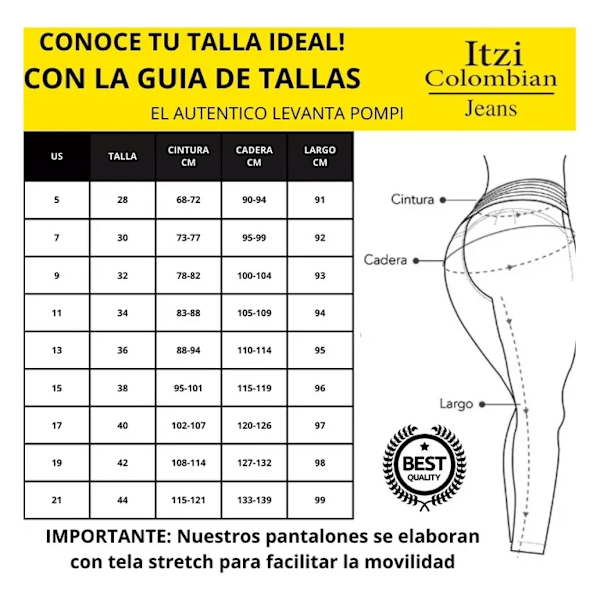 Denimbyxor för dam Colombiansk skärning Itzi Jeans 01